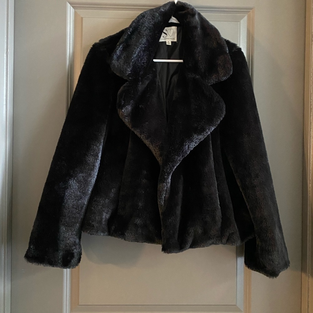 American Threads Stolen Hearts Faux Fur Jacket